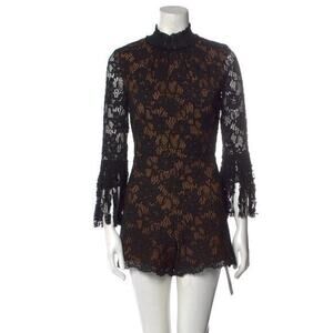 Alexis Lace Mini Black Romper size small